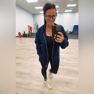 Distressed by HB Full Zip Sweatshirt Navy Blue 2X